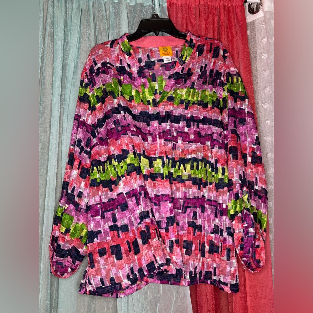 Ruby Rd. Colorful Patterned Button Up - Picture 1 of 4
